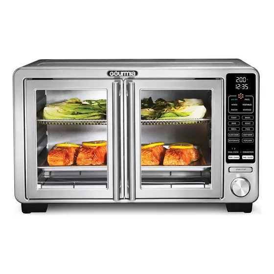 Gourmia Xl Horno Con Freidora Aire Acero Inoxidable 45.44qt Color Gris Plateado