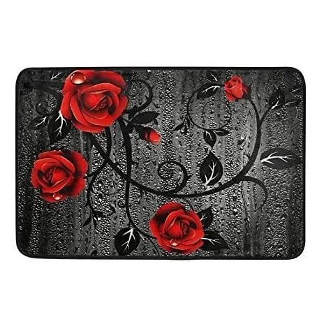 Alfombra Baño Rosa Roja Espuma Viscoelastica Absorbente