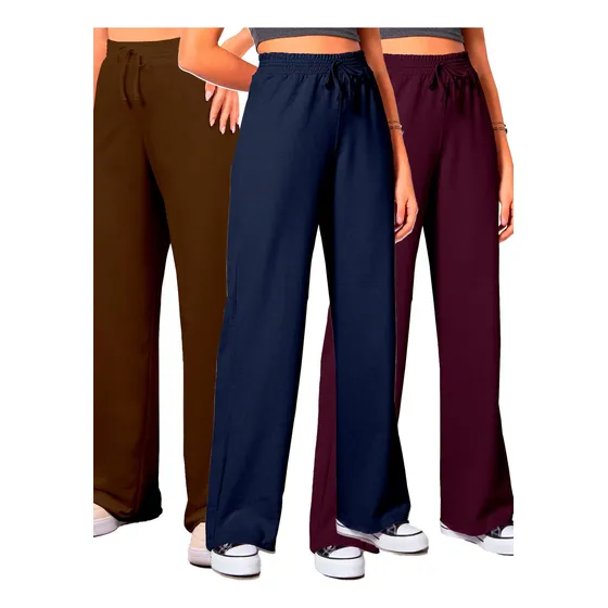 Calça Plus Size Street Style Soltinha Wide Leg Leve Fashion