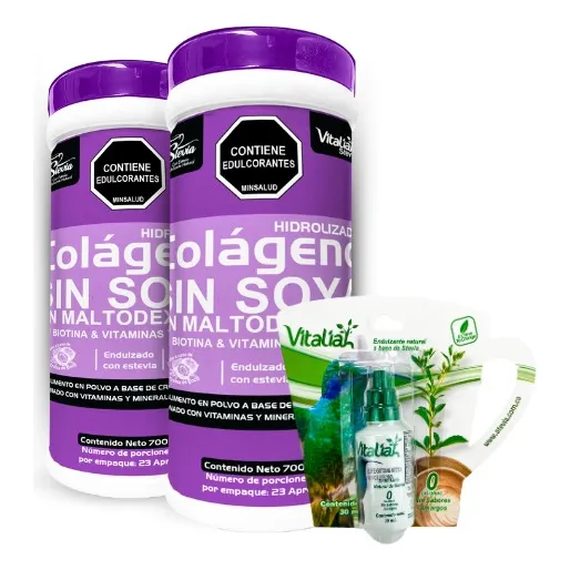 Combo Colageno Mas Endulzante Stevia Gotas Vitaliah