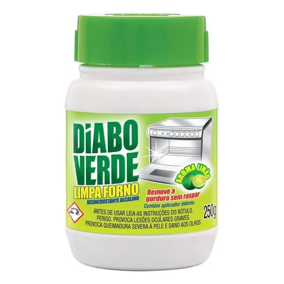 Limpa Remove Gordura Forno Grelhas Limão Diabo Verde 250g