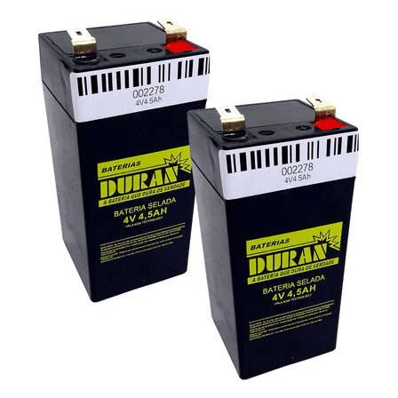 Kit 2 Baterias Duran 4v 4ah Balanças Tipo 4std4 Upx Elgin Kit 2 Baterias Duran 4v 4ah Balanças Tipo 4std4 Upx Elgin