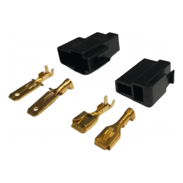 Kit 10 Conjunto Conector 2 Vias Com Terminais Macho E Fêmea