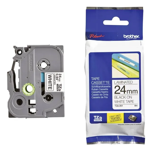 Cinta Brother Tze-251 Original 2 Piezas Negro