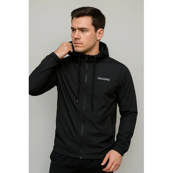 Jaqueta Corta Vento Masculina Impermeável Aspen Liso C Capuz