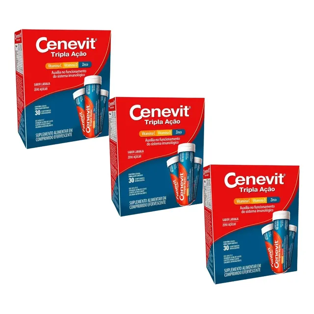 Kit 3 Cxs Cenevit Tripla 30cps (90cps) Legrand Vitamina Cdz