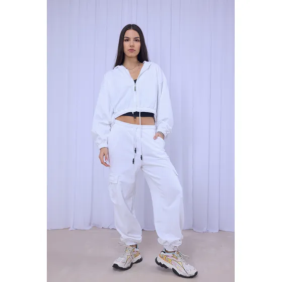 Pantalon Jogger Bolsillos Cargo De Algodón Mujer Scombro