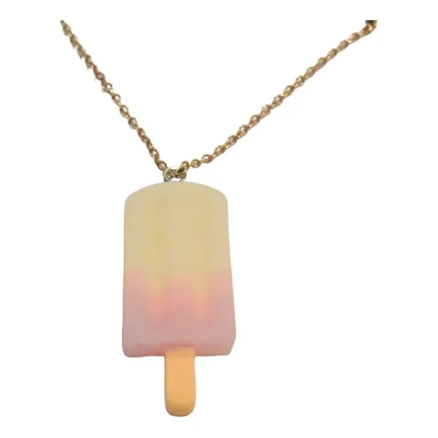 Collar En Acero Con Dije De Helado Paleta Para Niños 