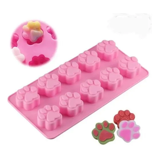 Molde Huella De Perro Hueso De Perro Silicona Chocolate