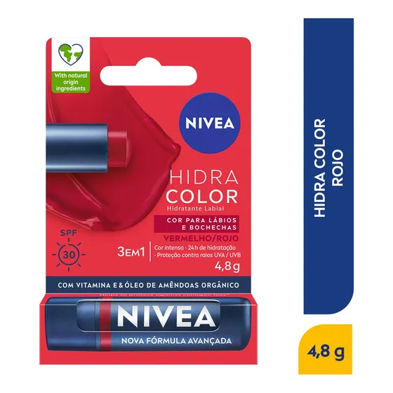 Hidratante protector labial de color rojo 4.8 g Nivea