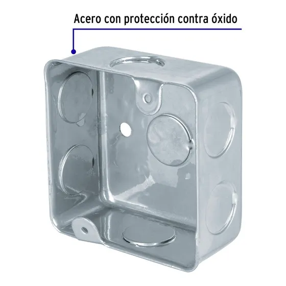 Caja Acero Cuadrada Galvanizada 3x3 45008 Paquete 12 Piezas Color Gris