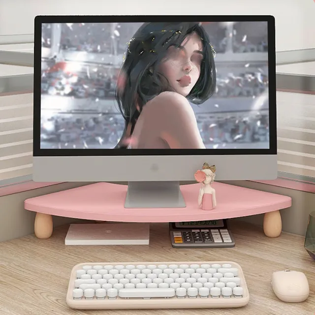 Soporte Esquina Para Monitor Madera Rosa Arco Resistente