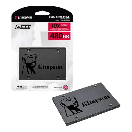 Ssd Kingston 480GB Sata III A400 SA400S37/480G Preto