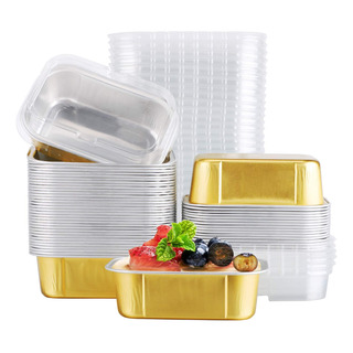 Molde Para Alimento De Aluminio Desechable Con Tapa 50pc Molde Para Alimento De Aluminio Desechable Con Tapa 50pc