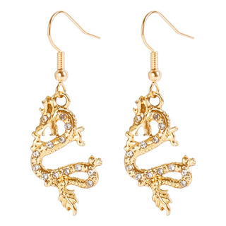 , Pendientes Con Colgante De Dragón, Signo De Animal Chino, , Pendientes Con Colgante De Dragón, Signo De Animal Chino,