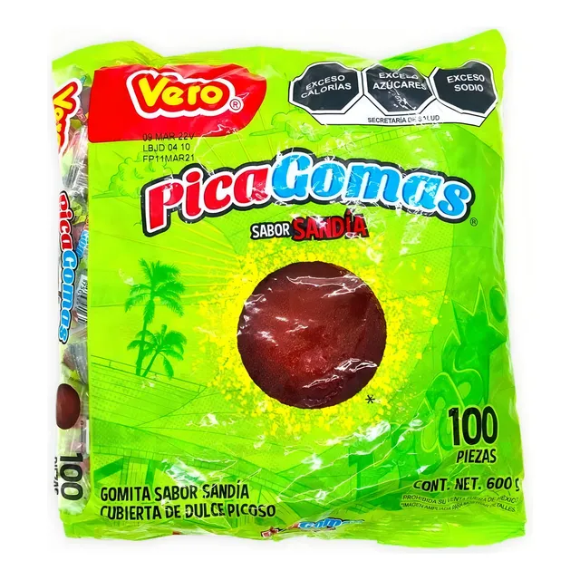 Pica Gomas Sandia Dulces Vero 100pzs 600g Bolsa Gomitas