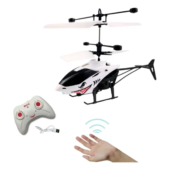 Helicóptero Avião Controle Sensor Recarregável Brinquedo