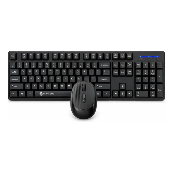 Kit Teclado E Mouse Sem Fio Shipadoo W1060 Preto