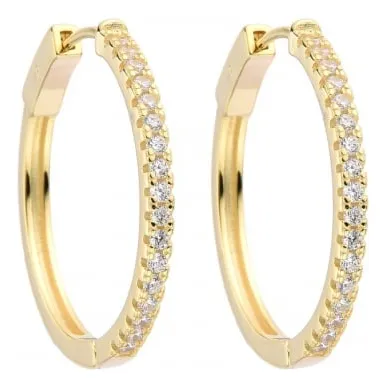 Argollas 30mm Modelo Eliana En Plata 925 Con Baño De Oro