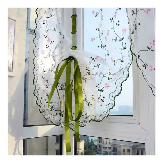 Cortinas Para Salas Sencillas Bordada Transparente De 0,8 X