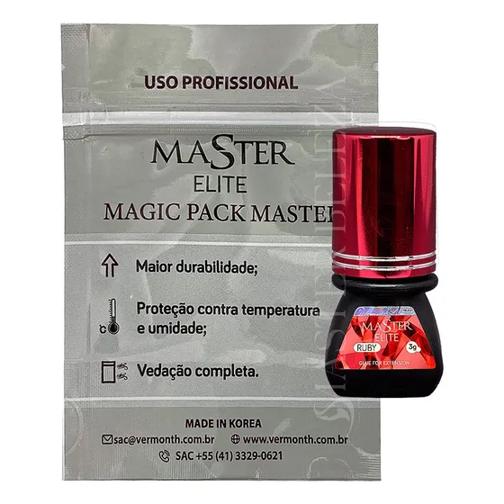 Cola Master Elite ruby para alongamento de cílios 3ml cor preto