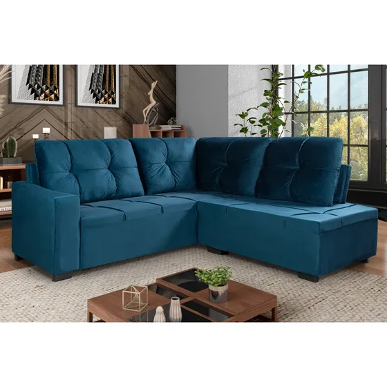 Sillon Sofa Esquinero Living 5 Cuerpos Tapizado Tela