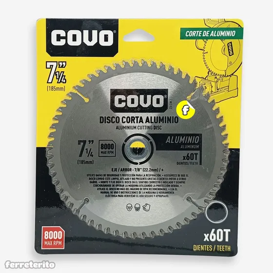Disco De Sierra 7 1/4'' Para Aluminio Cv-cw-2 Covo