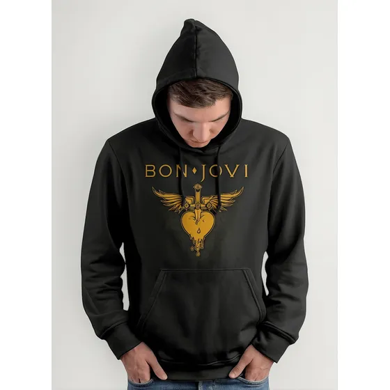 Polera Capucha Bon Jovi Heart D0751
