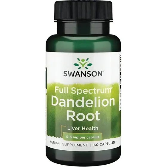 Dandelion Root Diente De Leon 515mg 60 Cápsulas Swanson
