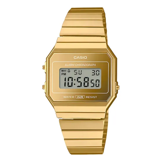 Reloj Casio G-shock A700wevg-9avt Unisex Correa Dorado Bisel Dorado Fondo Dorado