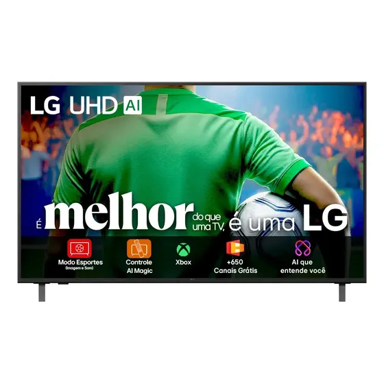 Smart TV 4K 50" LG UHD 50UA85 Processador α7 AI Ger8 4K Super Upscaling Google Cast Alexa Integrado Controle AI Smart Magic WebOS 25