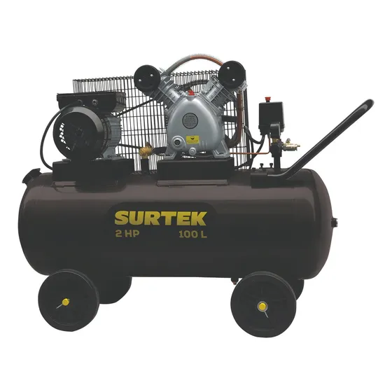 Compresora Horizontal De Aire Surtek COMP6100B Con Banda 2hp 100 Litros 127V