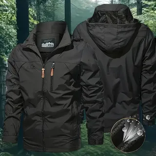 Jaqueta Masculina Com Capuz, Agasalhos De Caminhada Black Xxxl