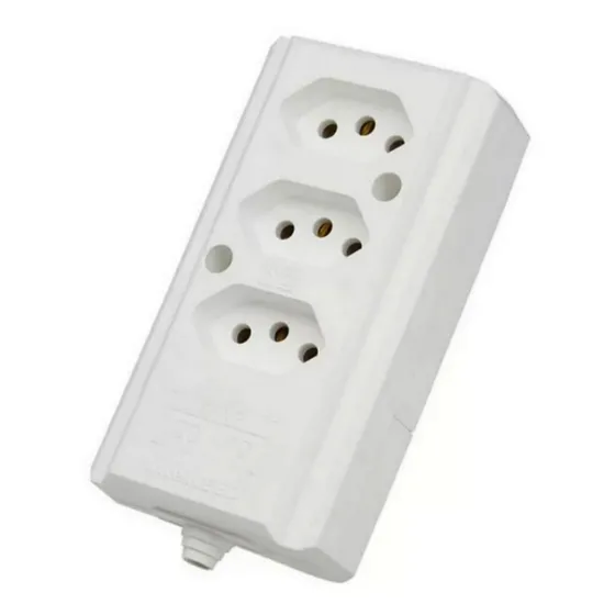 Tomada Tripla 10a/20a Régua P/ Extensão 2p+t Tripolar
