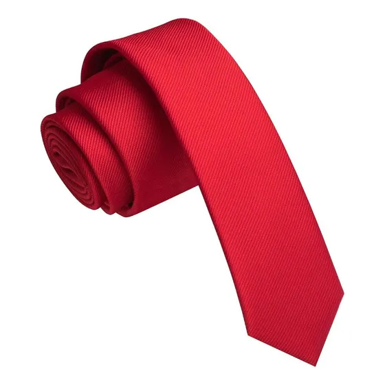 Corbatas Slim Labrado Color Entero Para Hombre 6 Cm Ancho