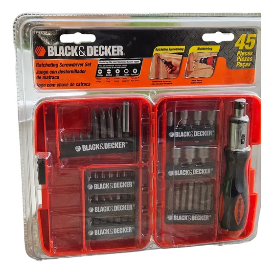 Set De Puntas Atornillador 45 Pcs Kit Maletín Black & Decker