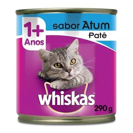 Alimento Whiskas Adultos Whiskas Gatos s para gato adulto todos os tamanhos sabor patê de atum em lata de 290g