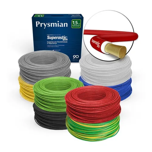 Cabo Flexível Prysmian Superastic 1,50mm 70g 750v Cores 100m