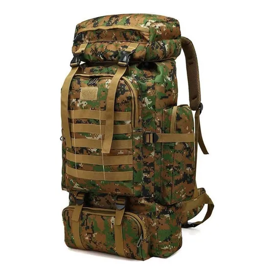 Mochilas Tactica Militar 70litros Camping Viaje Tour Color Verde Oscuro