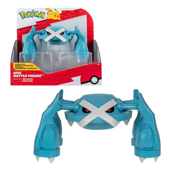 Figura Pokémon Metagross Articulado 30 Cm - Batalla Épica