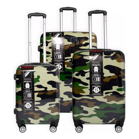 Set 3 Valijas Verde Camuflado Viaje 20 24 28 Pulgadas Set 3 Valijas Verde Camuflado Viaje 20 24 28 Pulgadas