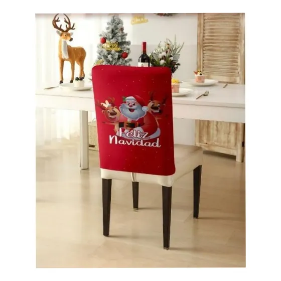 Fundas Navideñas Cubre Sillas Respaldo Comedor 6 Unid