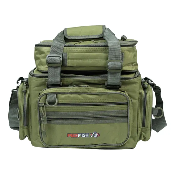 Bolso Pesca Camping Pesca Gigante P/ 3 Cajas Verde Redfish