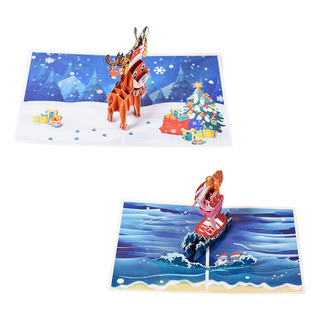 2 Tarjetas De Navidad 3d Popup Saludo Hecho A Mano Tarjeta 2 Tarjetas De Navidad 3d Popup Saludo Hecho A Mano Tarjeta