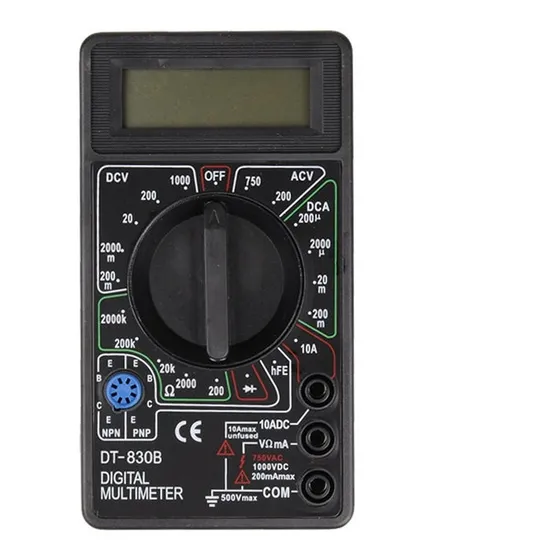 Multimetro Digital Tester De Mano Con Cables Dt-830b