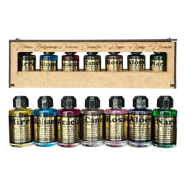 Kit Óleo De Unção 7 Unidades 10ml Mirra + Caixa Organizadora