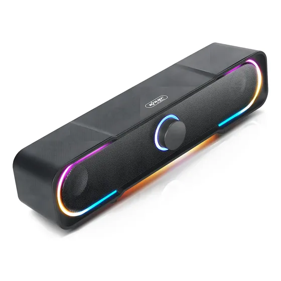 Caixa De Som Para Pc Notebook Soundbar Rgb Gamer P2 Usb KNUP