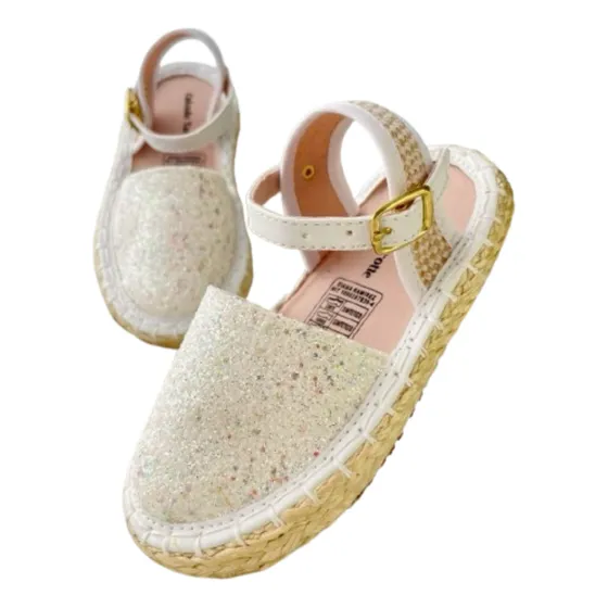 Zapatillas Brillantes De Yute Para Niña