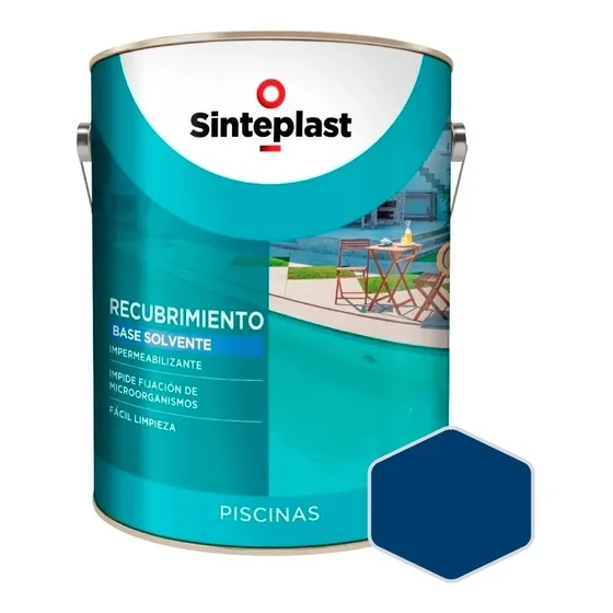 Sinteplast Piscinas Caucho 10l Pinxel Acabado Mate Color Azul Profundo