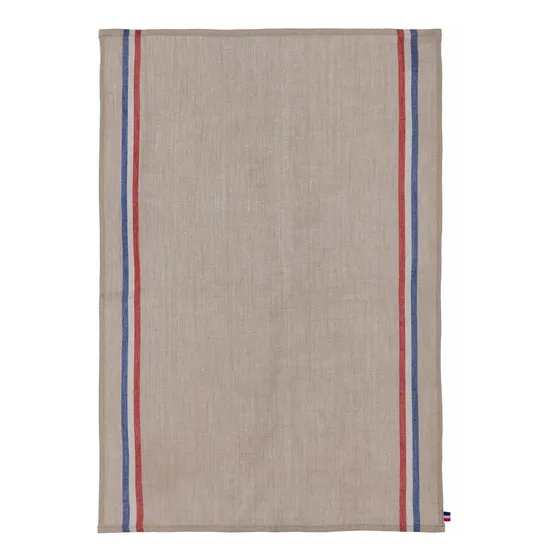 Toalla Lino Color Beige Rojo Azul
